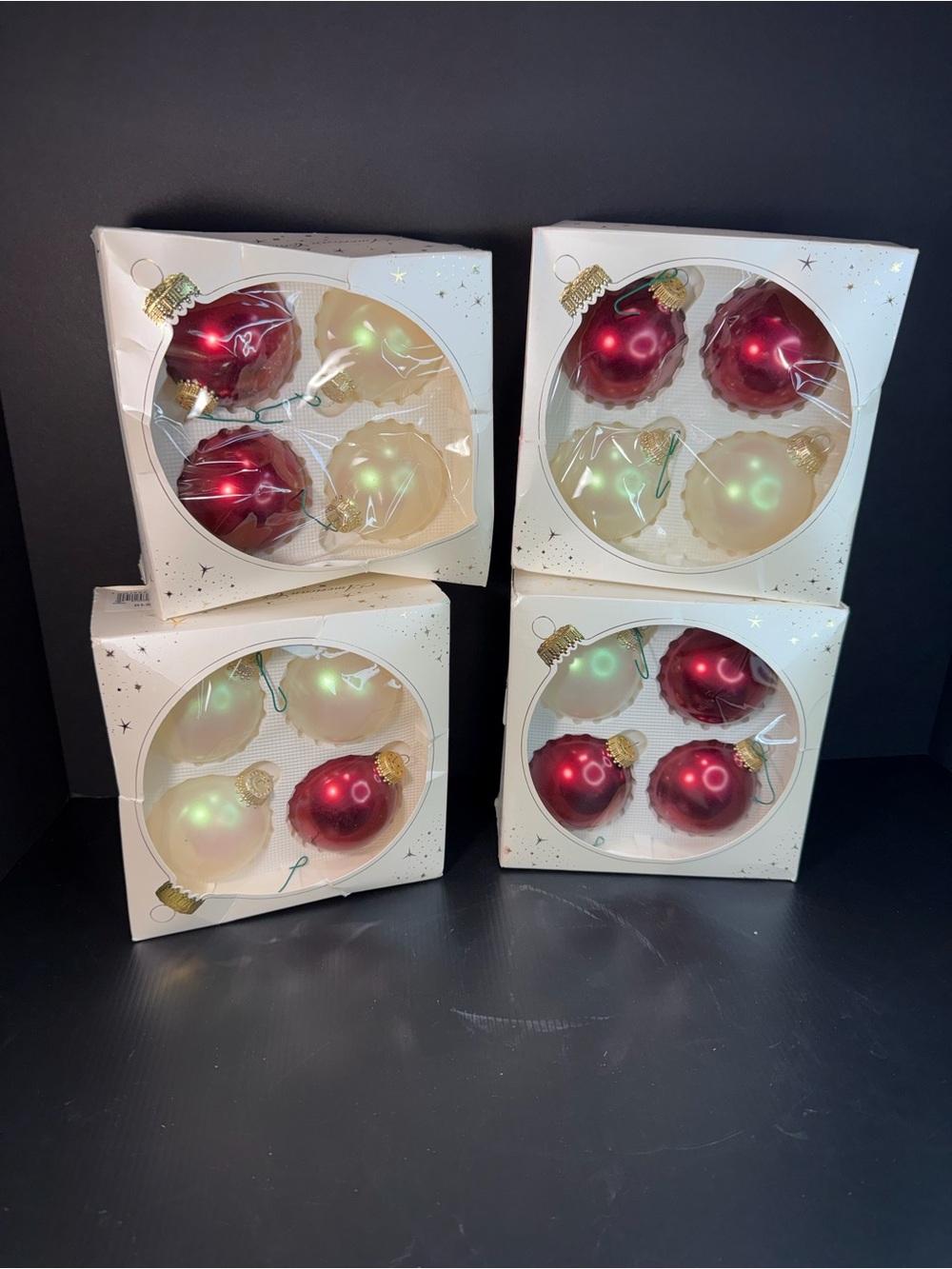 Vintage Rauch Victoria Collection glass Christmas ornaments Four Box Sets Of 4